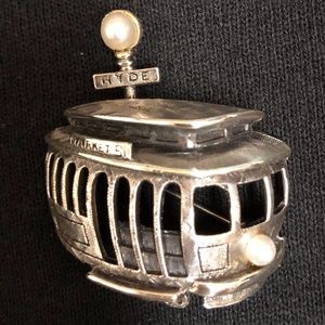 Vintage Pewter San Francisco Cable Car Pin Brooch